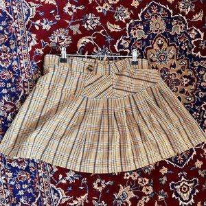 Plaid & Pleated Mini Skirt